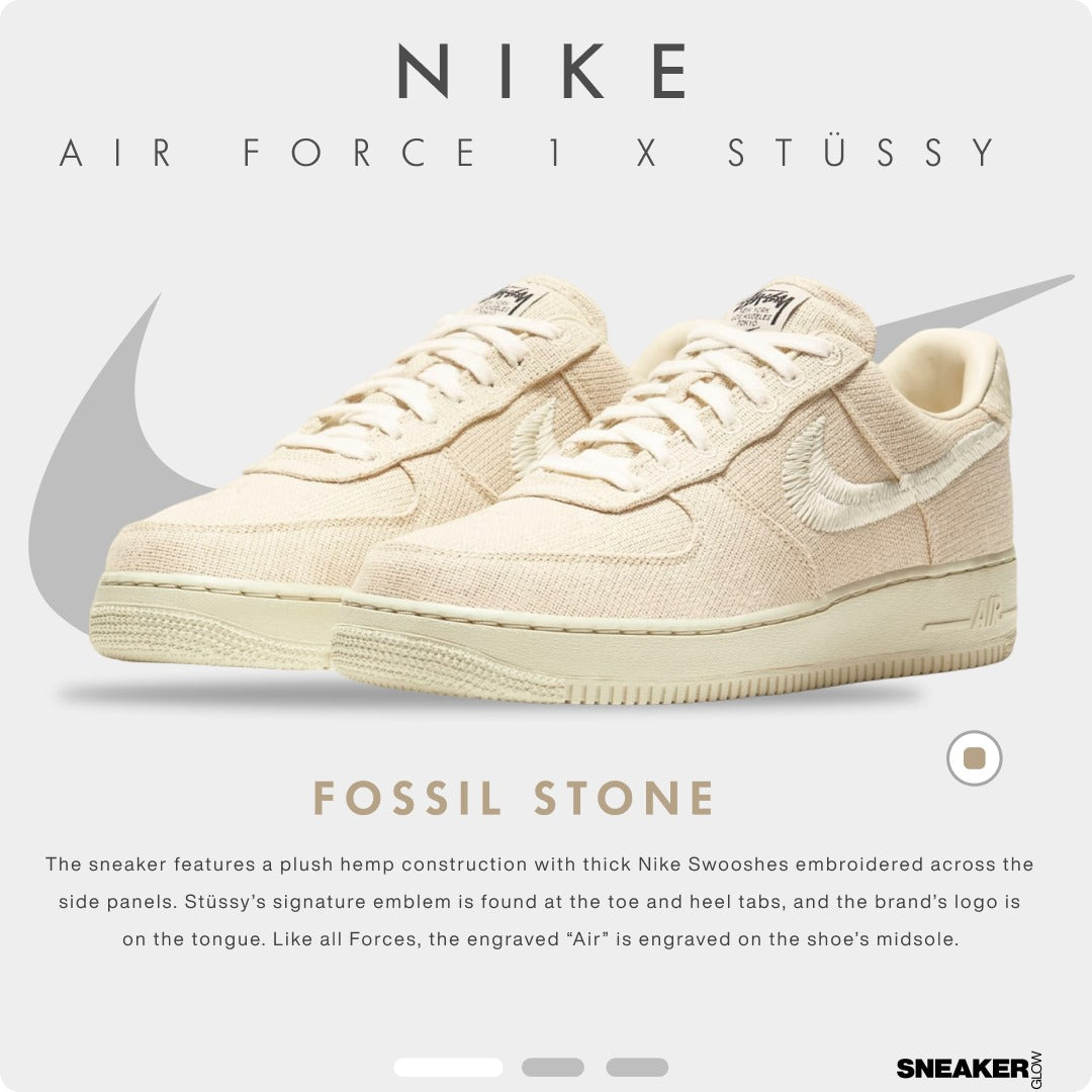 NIKE AIR FORCE 1 STUSSY X NIKE FOSSIL STONE