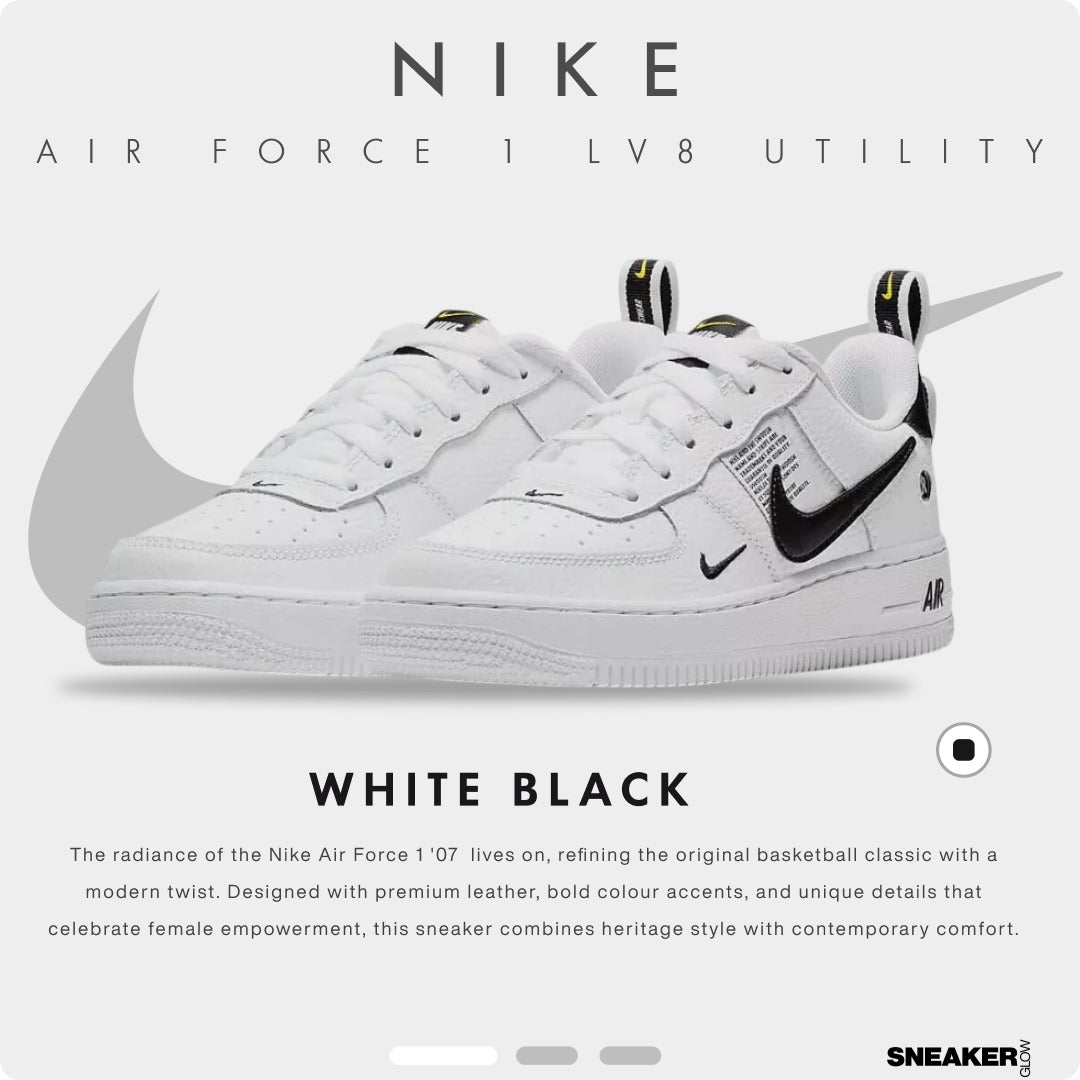 NIKE AIR FORCE 1 LV8 UTILITY WHITE BLACK