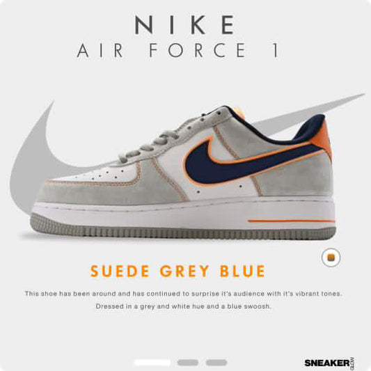 NIKE AIR FORCE 1 SUEDE GREY BLUE