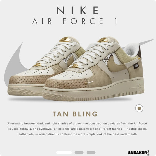NIKE AIR FORCE 1 TAN BLING